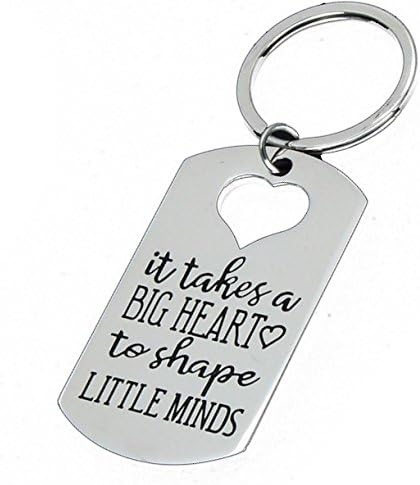 Teacher Keychain Gift "It Takes a Big Heart to Shape Little Minds" Key Chain Appreciation Last Day/First Day of School Gift