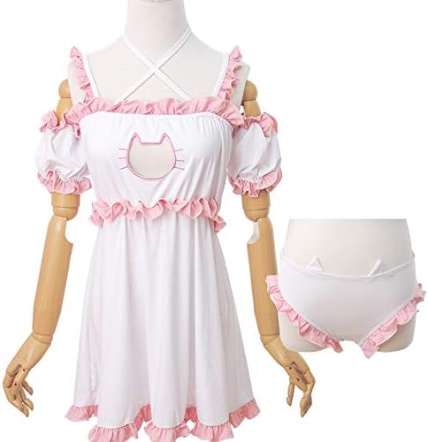 Amazon 正規品 Nonori 猫ワンピース ホワイト パジャマ ルームウェアセット 通販