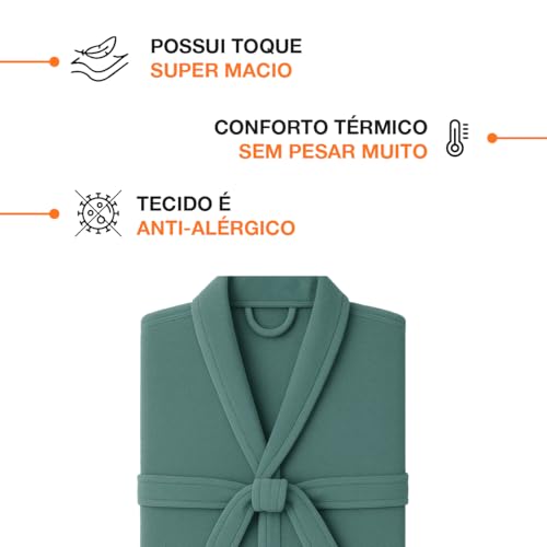 Roupão Microfibra Feminino Masculino Unissex Adulto Quentinho Inverno Frio Super Macio Confortável Antialérgico Secagem Rápida Saída de Banho Casa Hotel Enveloz