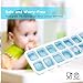 OMorc Ice Cube Trays 4 Pack, Easy-Release Silicone and Flexible 14-Ice Trays with Spill-Resistant Removable Lid, LFGB Certified & BPA Free, Stackable Durable and Dishwasher Safe - Blue & Green