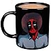 Marvel Deadpool Heat Reveal Ceramic Coffee Mug - Bob Ross Image and Let's Get Crazy, What the Heck Phrase Activates with Heat - 11oz