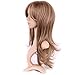 Long Synthetic Wig with Bangs 2 Tone Japanese Kanekalon Fiber 12 Styles Heat Resistant Full Wig Full Head for Women Girls Lady,15.5'' / 15.5 inch,Light brown blonde mix