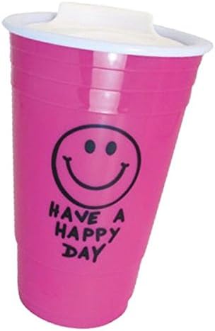 Amazon Co Jp スマイル ニコちゃん タンブラー Pink フタ付き アメリカ雑貨 アメ雑 アメリカン雑貨 マグカップ コーピーカップ タンブラー コップ カップ ホーム キッチン