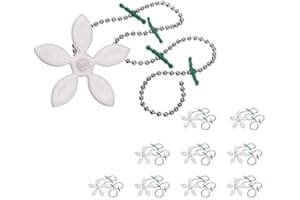 10 pcs Flower Shape Shower Drain, MOCOST Sink Shower Drain Protector Remover Hair Filter Chain Hook - Catcher Strainer Hair S