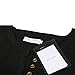 EXLURA Women's Tight Front Button Tee Shirt Cotton Blend Tunic Tops - L Black