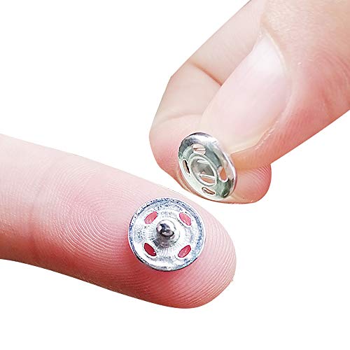 Meikeer 100 Sets Sew-on Snap Buttons Brass Snap Fastener Buttons Press Button Sew on Press Studs for Sewing Clothing Silvery and Black(8.5mm)