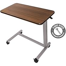 Medical Adjustable Overbed Bedside Table With Wheels (hospital and Home Use)