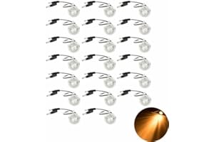 ALL STAR TRUCK PARTS QTY 20-3/4 (.75 Inch) Mini Clear Lens Amber 3 LED Clearance Lamp Round Indicator Fender Side Marker Lights Waterproof with Chrome Ring Camper Van Truck Trailer Pickup ATV 12V DC 2835 SMD 12V