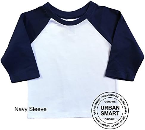 Urban Smart Toddler Raglan - Boy & Girl Baseball Shirt - Kids Baseball Shirt - Baby Raglan - Infant Baseball Shirt.