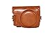 MINICO Protective PU Leather Camera Case Bag with Tripod Design Compatible For Canon PowerShot G9 X G9x with Shoulder Neck Strap Belt Brown