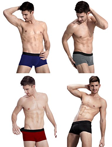 ADOLPH Men's Boxer Briefs 5 Pack No Ride-up Breathable Comfortable Cotton Underwear - Thumbnail 2