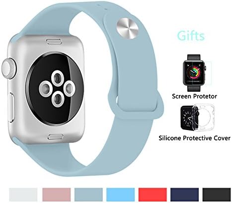 Kortusa Apple Watch Band 42mm Silicone Soft Sport Replacement iwatch Band for iWatch Series 1 Series 2 Series 3 Nike+ Sport and Edition Turquoise