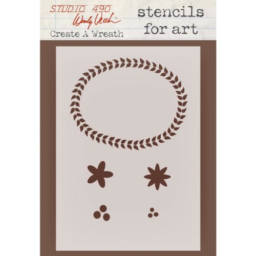Stampers Anonymous Wendy Vecchi Studio Stencil Collection, 6.5-Inch by 4.5-Inch, Create A Wreath