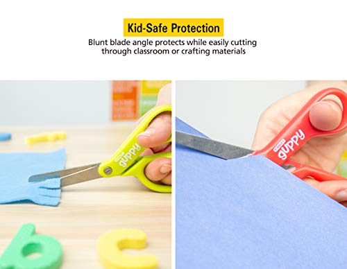 Stanley Guppy 5-Inch Blunt Tip Kids Scissors, Assorted Colors - Pack of 2 (SCI5BT-2PK)