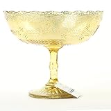 Koyal Wholesale 8 x 6.75-Inch Antique Gold Glass Compote Bowl Pedestal Flower Bowl Centerpiece