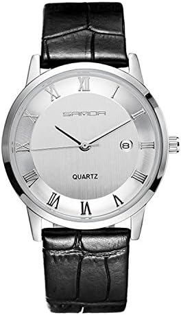 Wdnba 7mm Super Slim Watch Mens Watches Genuine Leather Silvery Watch Men Calendar Quartz Watch