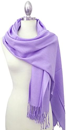 Califul Large Solid Colors Soft Pashmina Scarf Shawl Wrap Throw 100% Acrylic (Lavender)