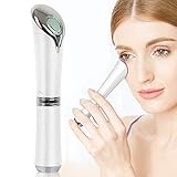 Eye Massager,CleanDell Ionic Eyes Facial Massager Wand with 42 ℃ Heated,Dark Circle Remover,Eliminate Eye Bags&Puffy Eye and Anti-Aging Firming Facial (Green Jade Roller) (White2)