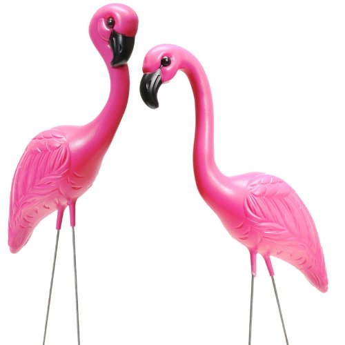 Fun Express - Pink Flamingo Novelty Yard Lawn Art Garden Ornaments (1-Pack of 2)