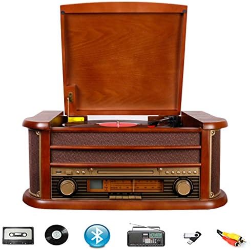 DNAN Retro record player, European Bluetooth lp record player entry vintage vinyl record player 3 speed playback