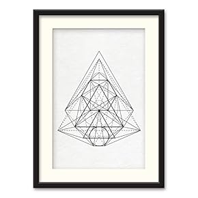 Black Paper Framed Canvas Wall Art for Living Room, Bedroom Abstract Geometric Canvas Prints for Home Decoration Ready to Hanging - 23x31 inches