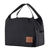 Aosbos Lunch Bags for Women Insulated Lunchbox Tote Bag Food Cooler Box Adult Men (Black)