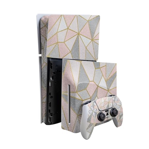 Glossy Glitter Skin Compatible with PlayStation 5 Slim Digital Edition Bundle +…
