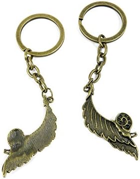 100 Pieces Ancient Bronze Keychain Keyring Key Chain Ring Charms Jewelry Making Handmade K5FU3 Leaf Snail
