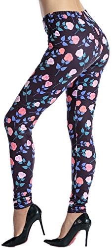 Ndoobiy Printed Leggings Basic Patterned Leggings Yoga Workout Leggings Women Girls Spandex Leggings L2