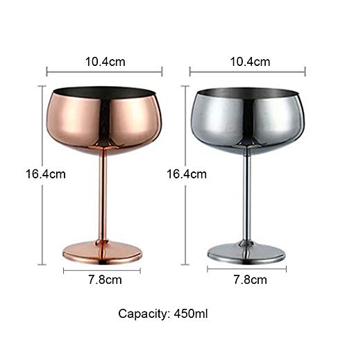 Martini Cocktail Champagner Gläser, Edelstahl 304 Glatter Spiegel Poliert, Dauerhaft Cocktailgläser Für Bar, Party… – Bild 4