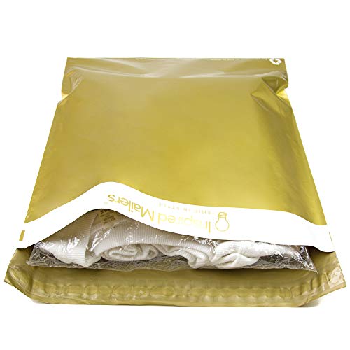 Inspired Mailers - Deluxe Gold Poly Mailers - 8.5x12, 10x13, 12.5x15.5 and 14.5x19 Size Options (10x13)