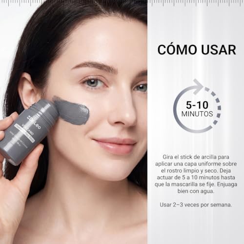 Dr.Leo Mascarilla de Arcilla en Barra, Limpia Poros y Puntos Negros, 45g | Con caolín, carbón y ectoína, limpia poros profundamente, controla grasa, elimina puntos negros, apta para piel sensible
