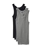 Fruit of the Loom Men's A-Shirt (Pack of 4), Black/Gray, Large