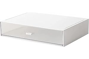 kulusion Desk Organizer with Storage Drawers Stackable , Plastic, White Great for Office School Home - 1drawers (White)