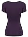 Zeagoo Women's Cross-front V Neck Ruched Blouse Purple 2 XX-Large