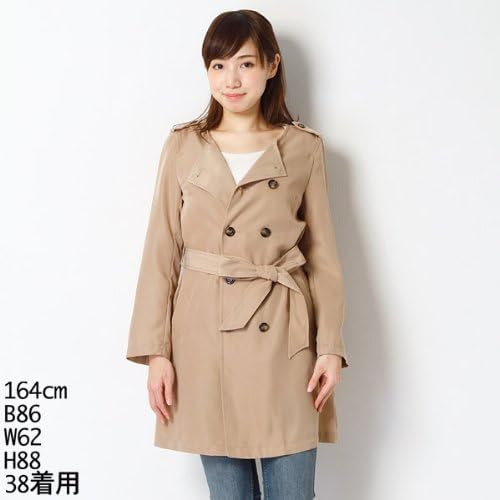 Amazon ロペピクニック Rope Picnic コート ポリエステルツイルダブルクロスワンピース風コート 27ベージュ 38 M コート ジャケット 通販