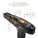 Cordless Drill, TACKLIFE Drill Driver Set 2000mAh Li-on 12V 2-Speed 3/8-Inch Metal Chuck Max Torque 220 In-lbs 19+1 Torque Setting 12V for DIY,PCD02C