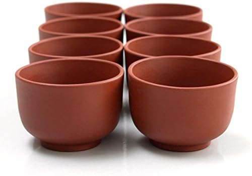 Brick Red Yixing 3 Ounce Teacup, Set of 8