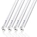 Hyperikon T8 T10 T12 8ft LED Tube Light, 36W (75W Equiv.), Dual-End Powered, Ballast Bypass, Shatterproof, Fluorescent Replacement, 5000k, Frosted, 4200 Lumens, Workshop, Warehouse, Garage - 4 Pack