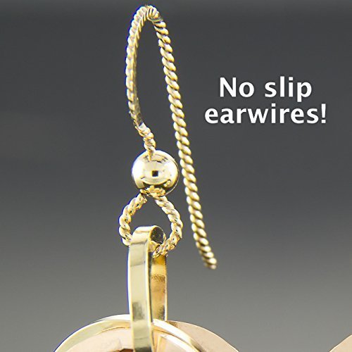 Mixed Metal Square Knot Dangle Earrings in Rose and Yellow Gold Fill