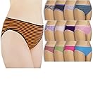 Sexy Basics Womens 12 Pack Grab Bag Cotton Hi-cut Panty Briefs, Colors May Vary AST ( Solid / Print) Medium / 6