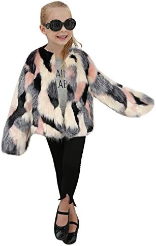 Proumy Toddler Baby Girl Faux Fur Cardigan Coats,Kid Clothes Winter Warm Solid Coat Outwear Jacket for 1-6 Years