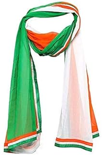 AjmeraWomen's Chiffon Dupatta (AD_Tiranga_Multicolored_Free Size)