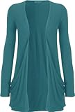 Fashion Womens Boyfriend Pocket Cardigan Shrug Sweater (S/M (6/8), TURQUOISE)