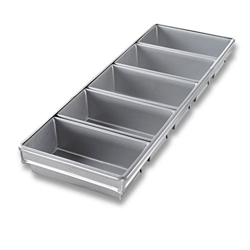 Click Here to See More Images Chicago Metallic 45655 Glazed Aluminized Steel 5-Long Bread Pan Set