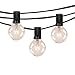 25Ft Outdoor Patio String Lights with 25 Clear Globe G40 Bulbs,UL Certified for Patio Porch Backyard Deck Bistro Gazebos Pergolas Balcony Wedding Gathering Parties Markets Decor, Black