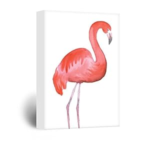Canvas Wall Art - Watercolor Style Pink Flamingo - Giclee Print Gallery Wrap Modern Home Art Ready to Hang - 12x18 inches