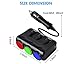 YAKER 3-Socket Cigarette Lighter Power Adapter, 2-Port 12/24V DC Cigarette Lighter Splitter Outlet Power Plug with Car Charger for iPhone iPhone7s/7/7 Plus,iPad, Samsung Galaxy