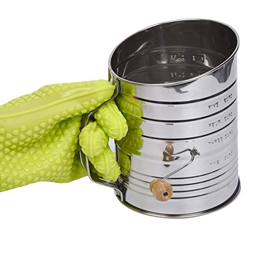 Tenrry Stainless Steel Flour Sifter Hand Crank Double-Layer Hand-Pressed Flour Sieve Baking Tool - Thumbnail 5