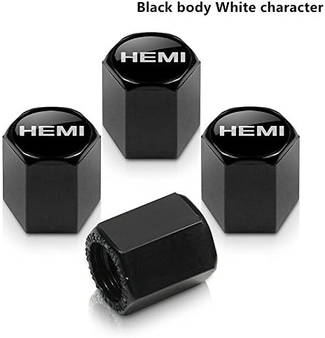 TKXT Zinc alloy HEMI Black Tire Stem Valve Caps Apply For Dodge